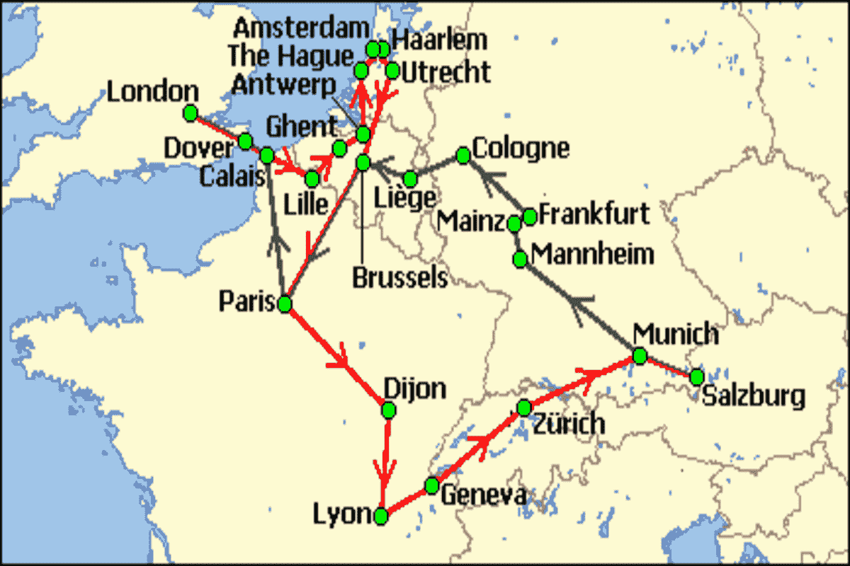 mappa viaggio mozart